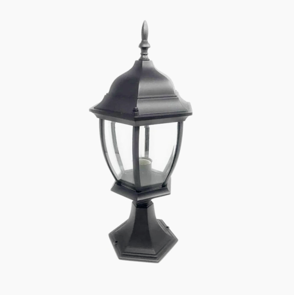 Lampione giardino da terra – Lanterna alluminio/vetro E27 - ambraled