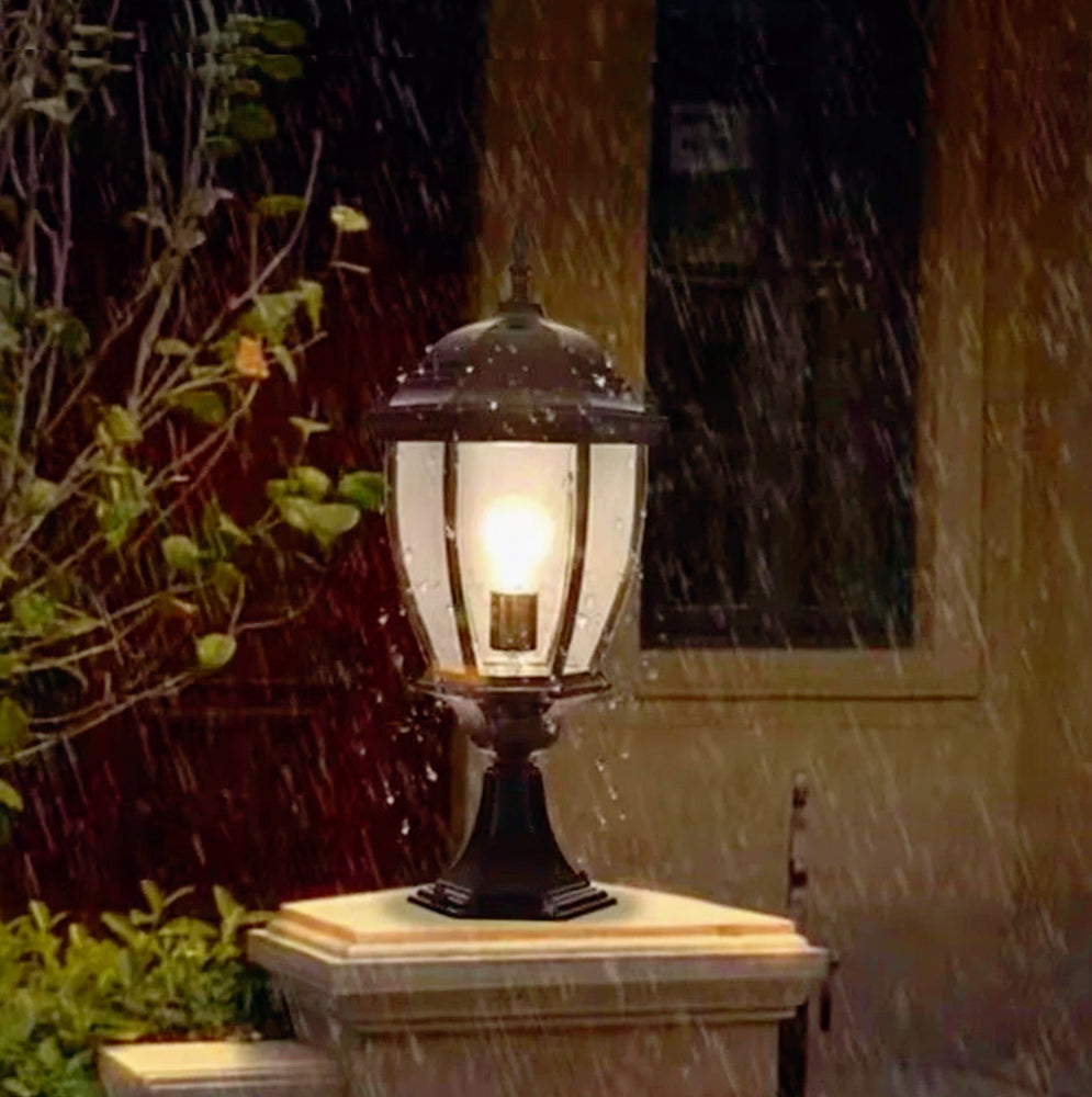 Lampione giardino da terra – Lanterna alluminio/vetro E27 - ambraled