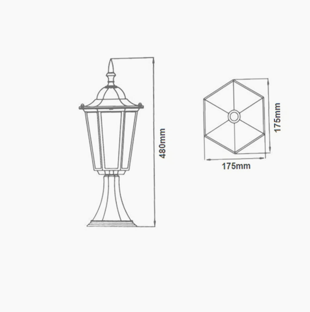Lampione giardino da terra – Lanterna alluminio/vetro E27 - ambraled