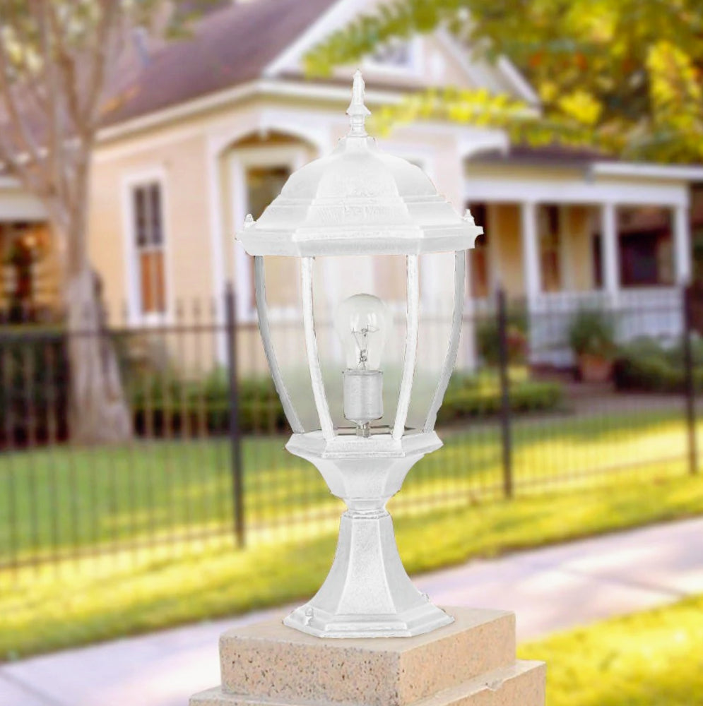Lampione giardino da terra – Lanterna alluminio/vetro E27 - ambraled