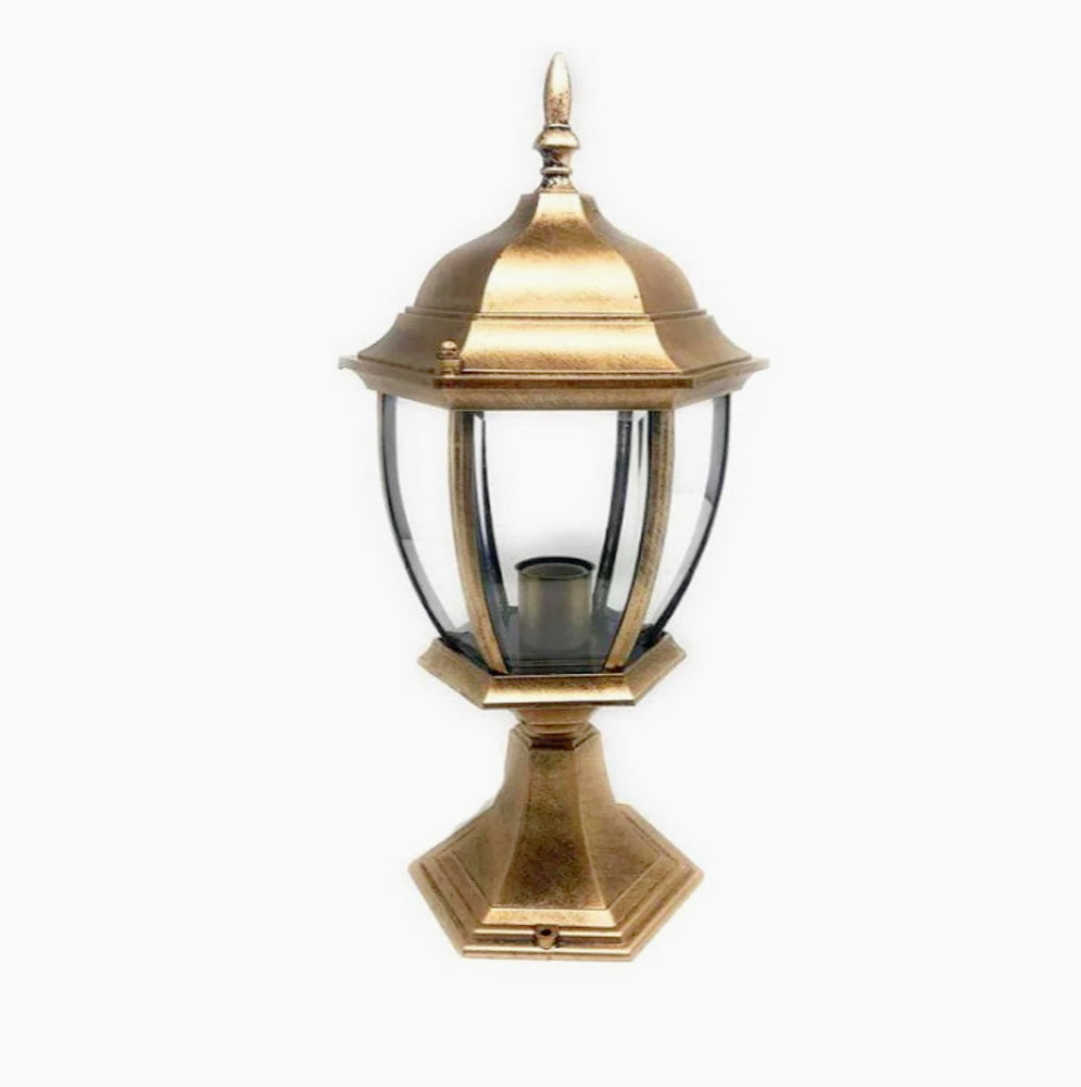 Lampione giardino da terra – Lanterna alluminio/vetro E27 - ambraled