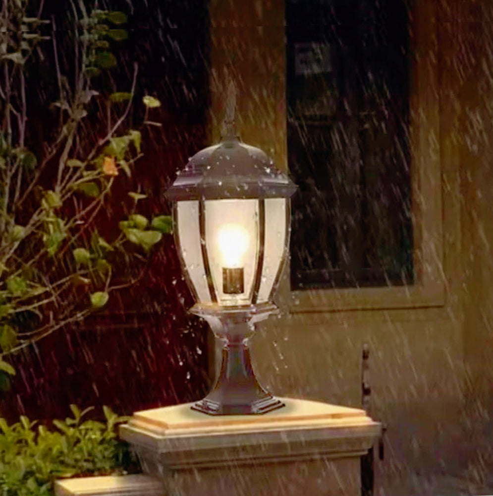 Lampione giardino da terra – Lanterna alluminio/vetro E27 - ambraled