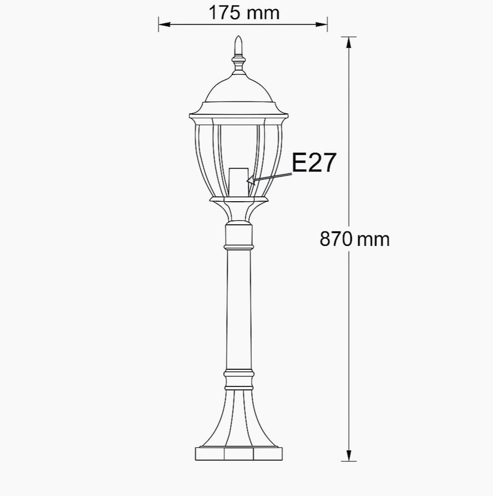 Lampione lanterna giardino – Esterno E27 per esterni - ambraled