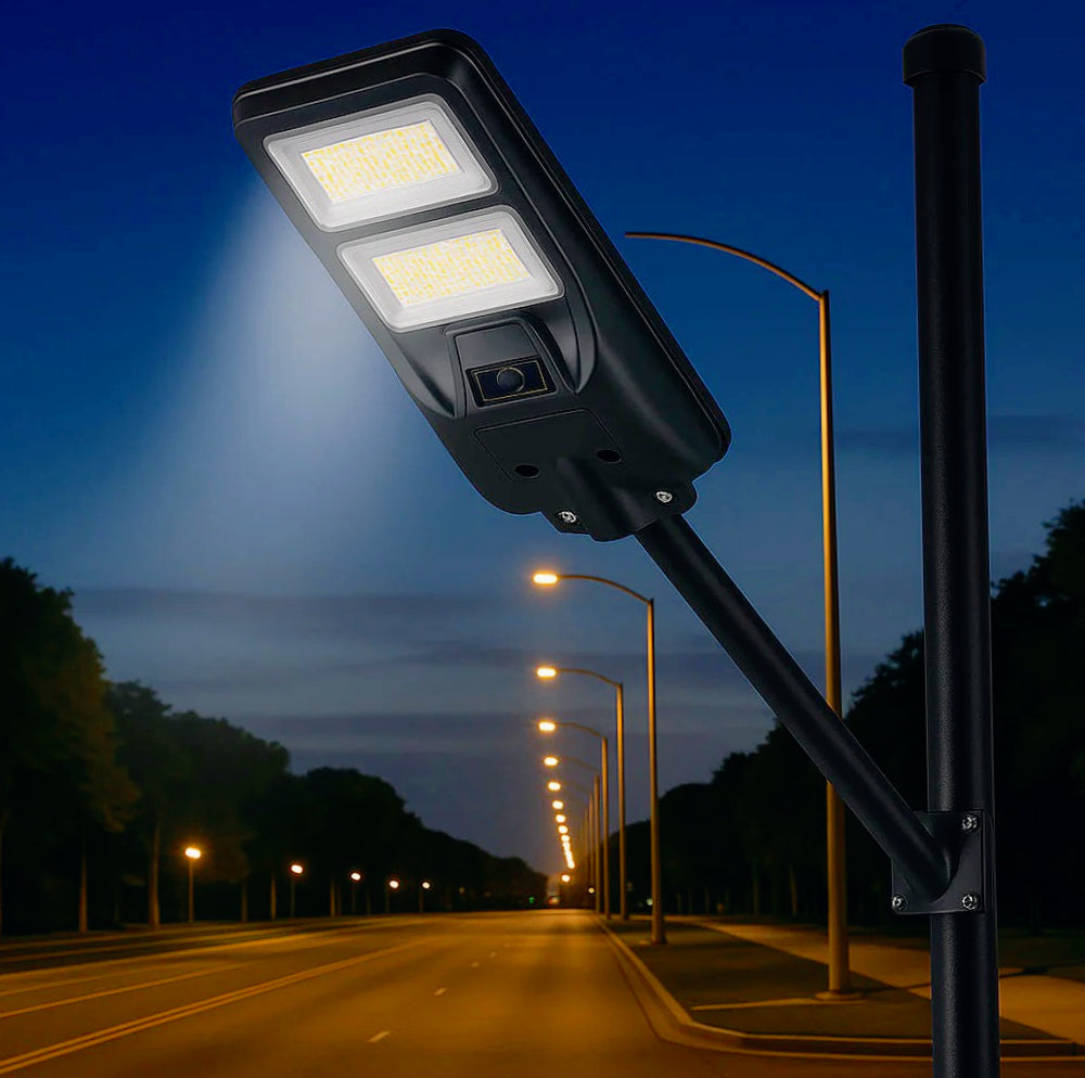Lampione faro solare LED 100W – Sensore prossimità IP65 con palo - ambraled