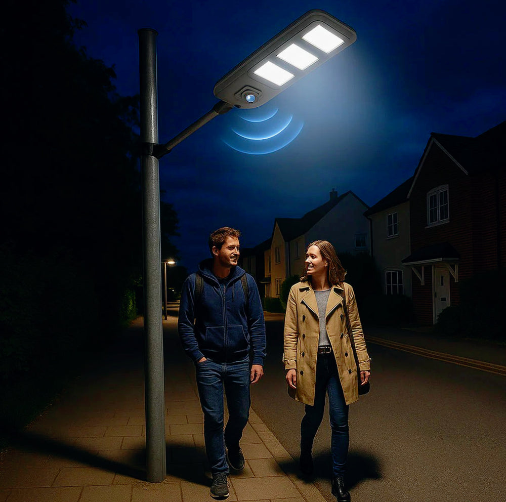 Lampione faro solare LED 160W – Sensore prossimità IP65 con palo - ambraled