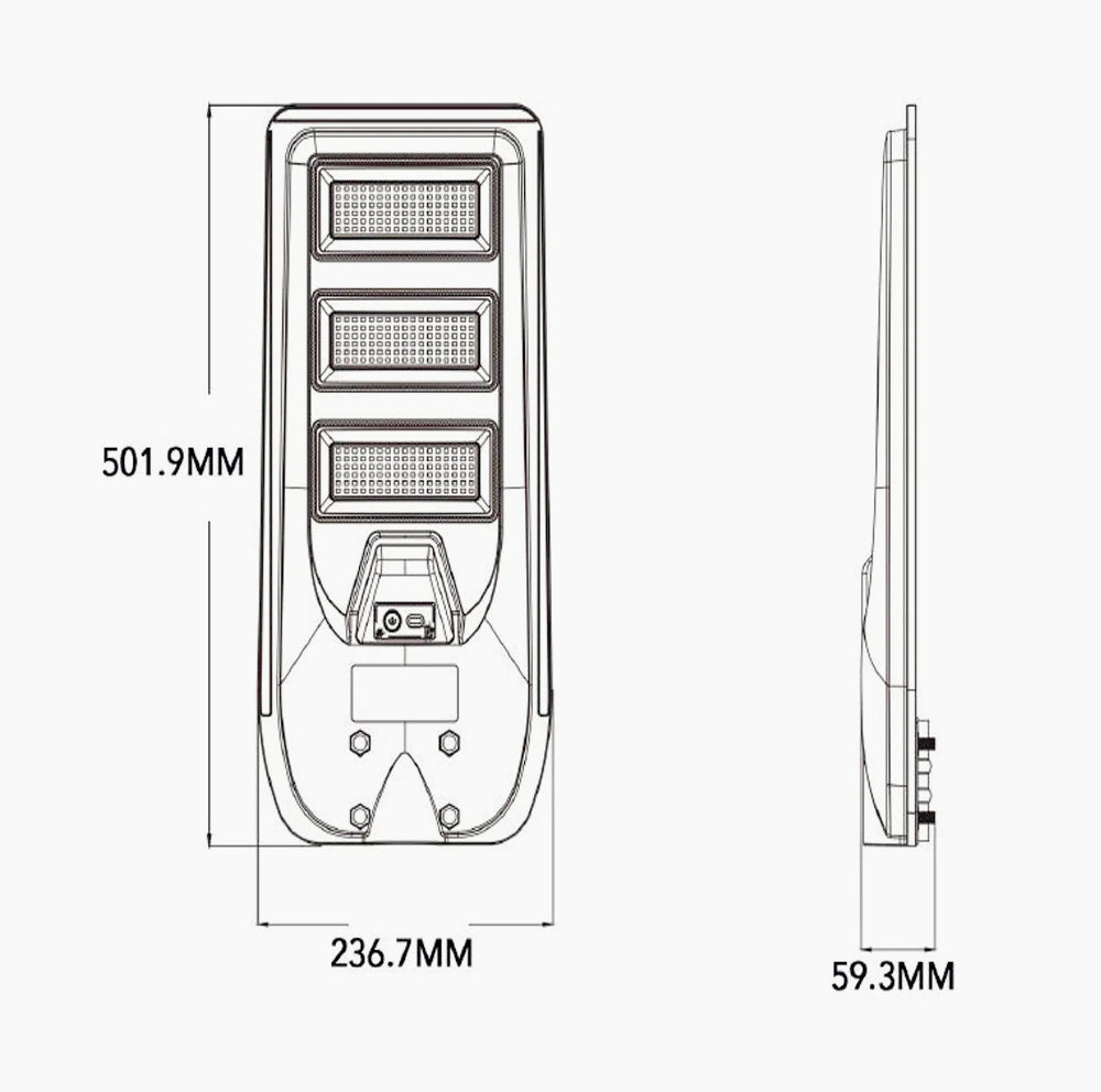 Lampione faro solare LED 160W – Sensore prossimità IP65 con palo - ambraled