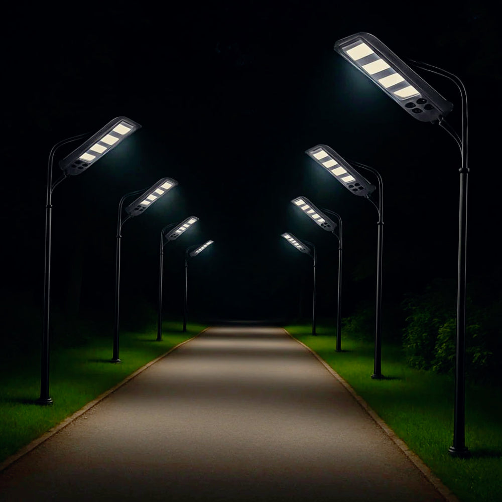Lampione faro solare LED 220W – Sensore prossimità IP65 con palo - ambraled