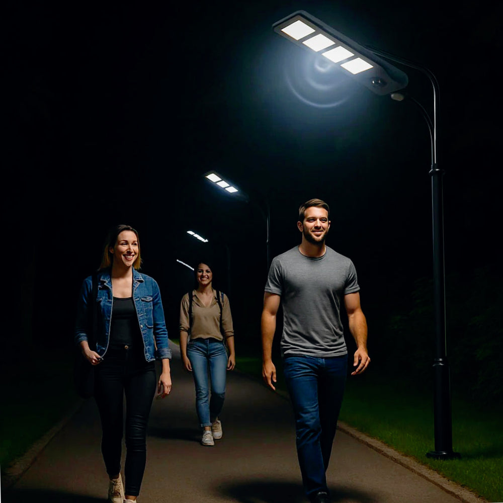 Lampione faro solare LED 220W – Sensore prossimità IP65 con palo - ambraled