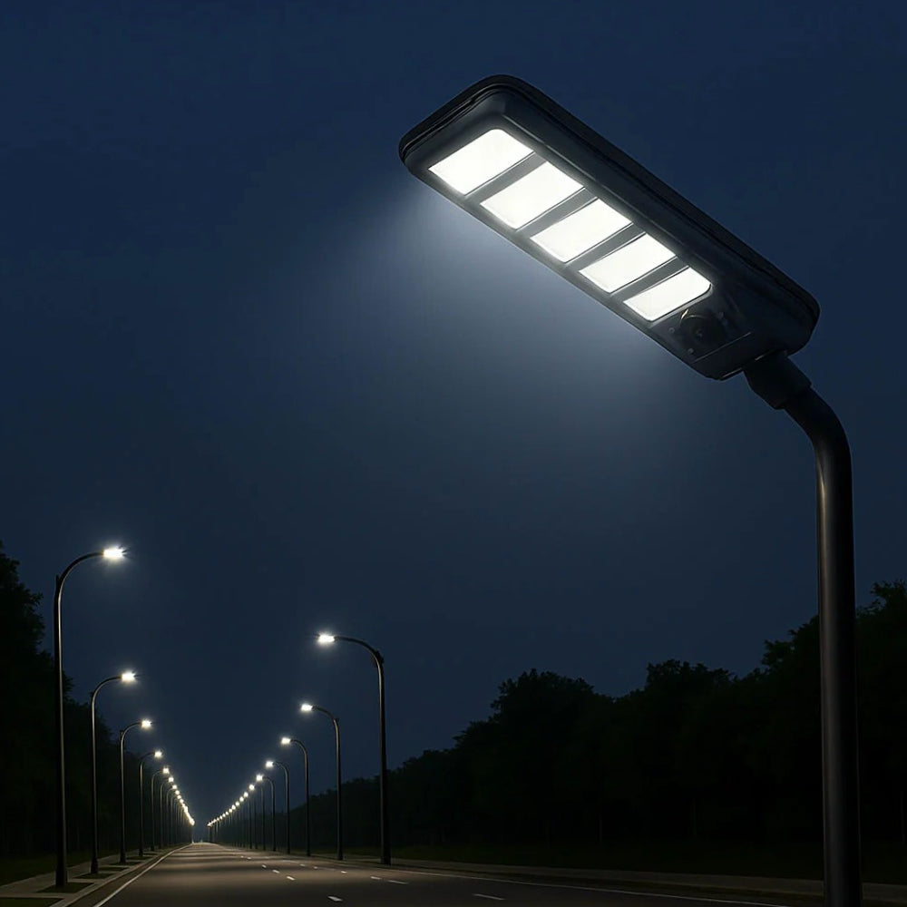 Lampione faro solare LED 300W – Sensore prossimità IP65 con palo - ambraled