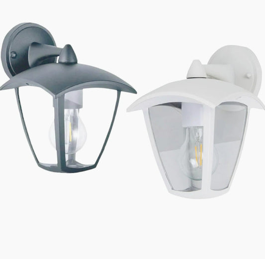 Applique lanterna murale per giardino grigio e bianco E27 – Protezione IP44 - ambraled