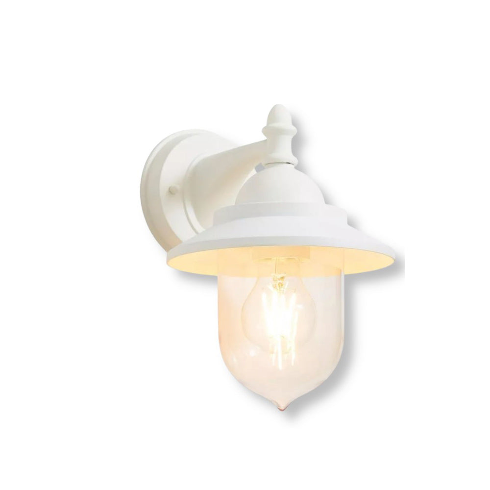 Lanterna parete retrò grigio-bianco – E27 IP44 - ambraled