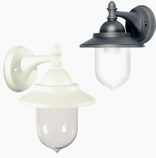 Lanterna parete retrò grigio-bianco – E27 IP44 - ambraled