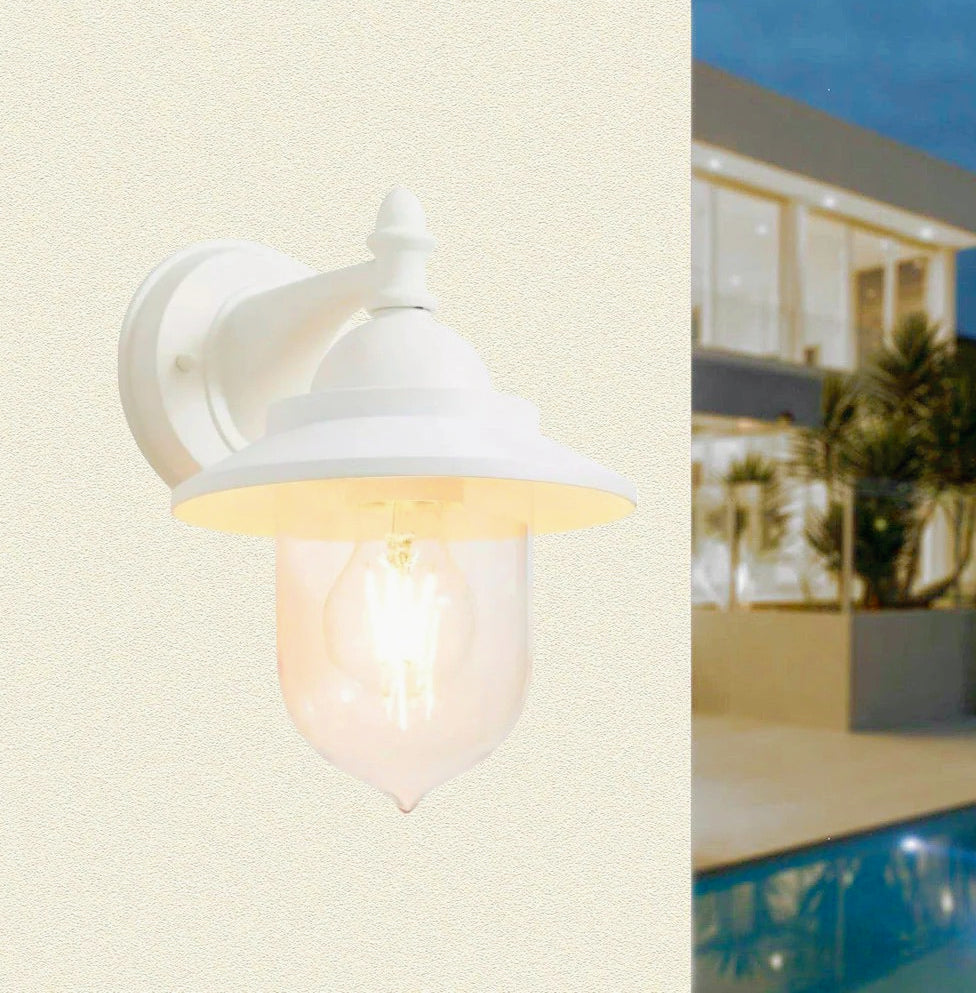 Lanterna parete retrò grigio-bianco – E27 IP44 - ambraled