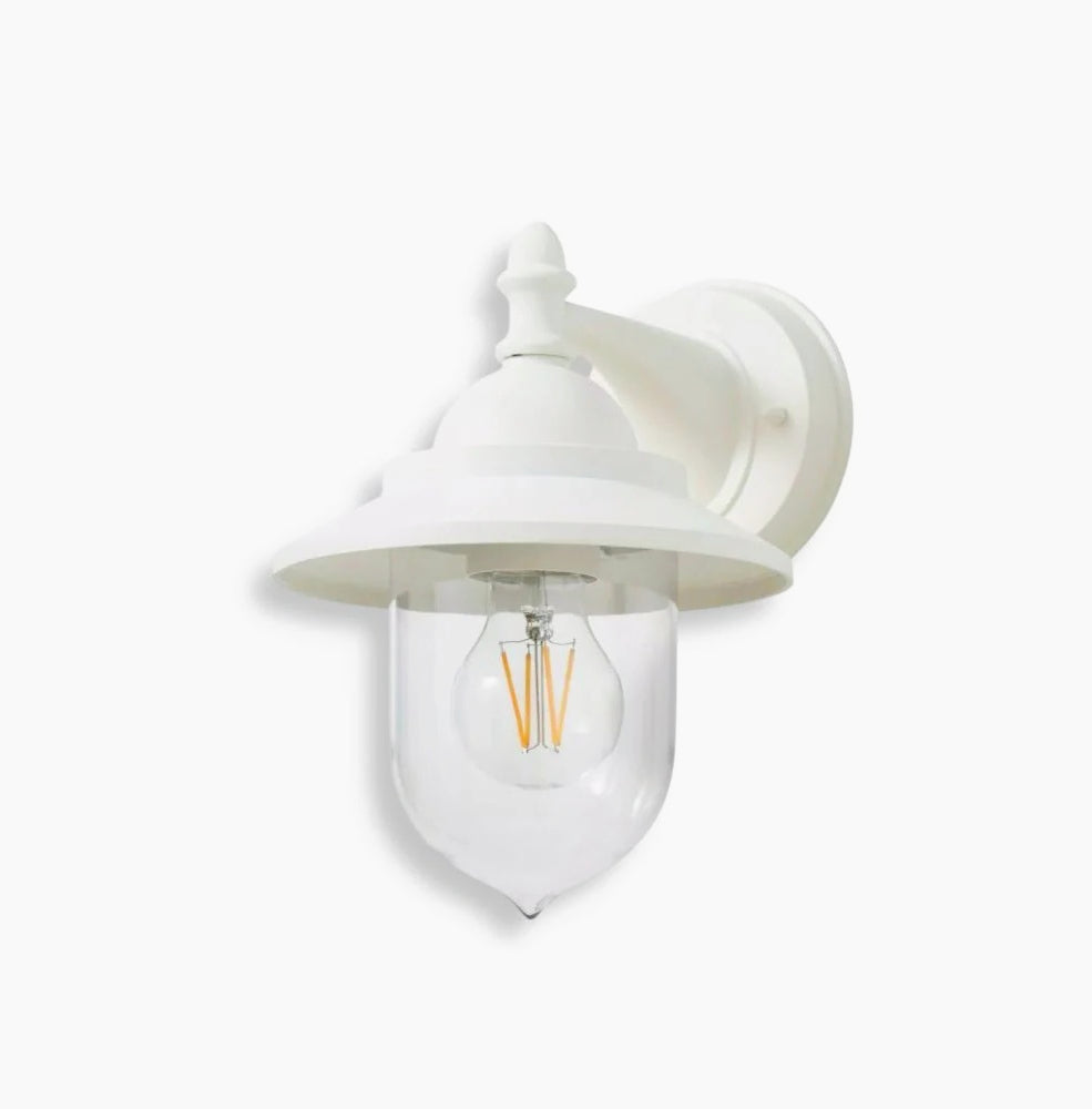 Lanterna parete retrò grigio-bianco – E27 IP44 - ambraled