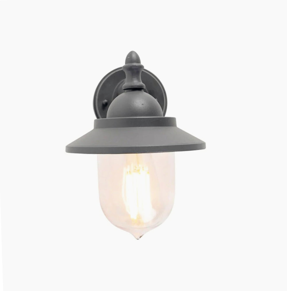 Lanterna parete retrò grigio-bianco – E27 IP44 - ambraled