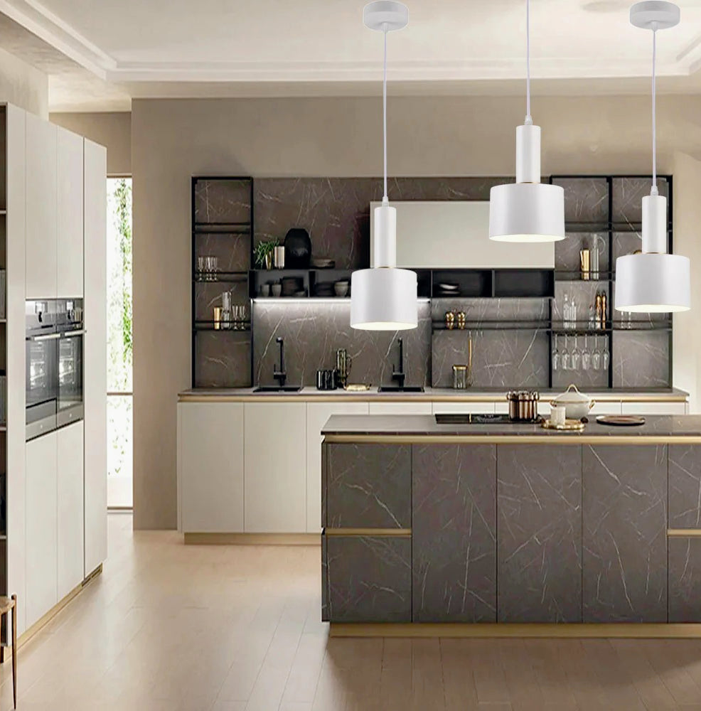 Lampadario a sospensione minimal E27 – Design essenziale da soffitto, lampada pendente - ambraled