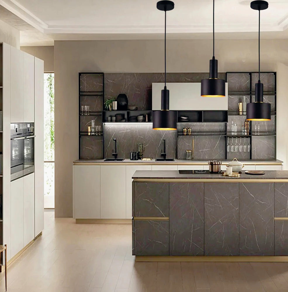 Lampadario a sospensione minimal E27 – Design essenziale da soffitto, lampada pendente - ambraled