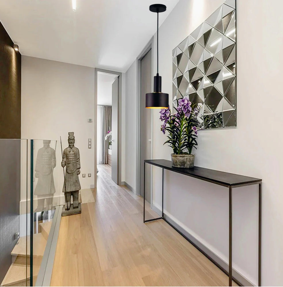 Lampadario a sospensione minimal E27 – Design essenziale da soffitto, lampada pendente - ambraled