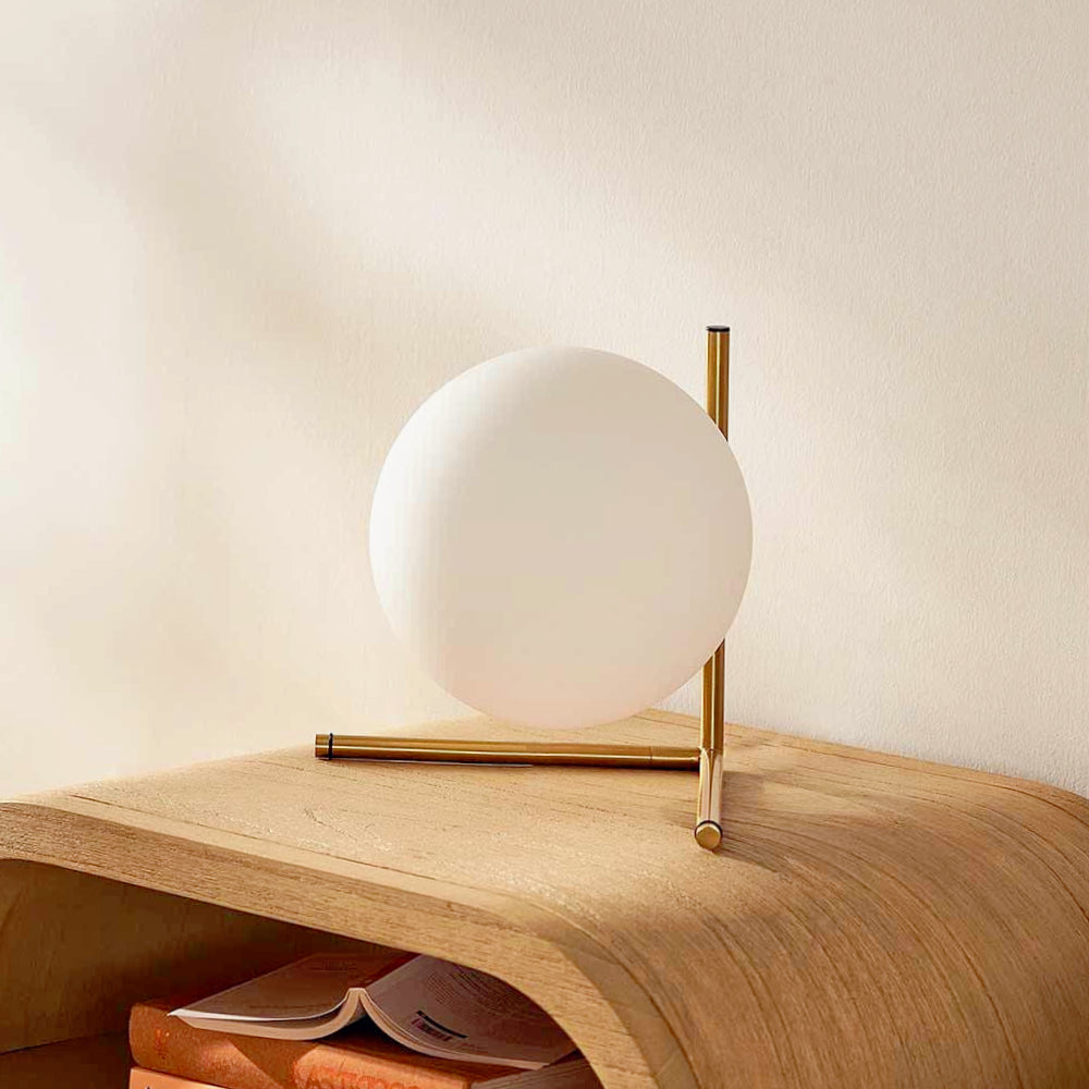 Lampada da comodino decorativa in metallo bronzo – Sfera opaca, attacco G9 - ambraled