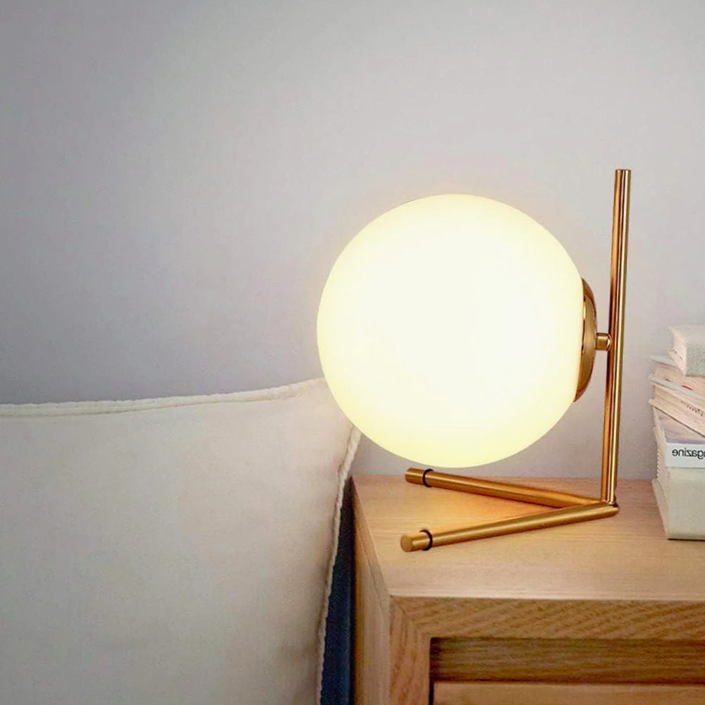 Lampada da comodino decorativa in metallo bronzo – Sfera opaca, attacco G9 - ambraled