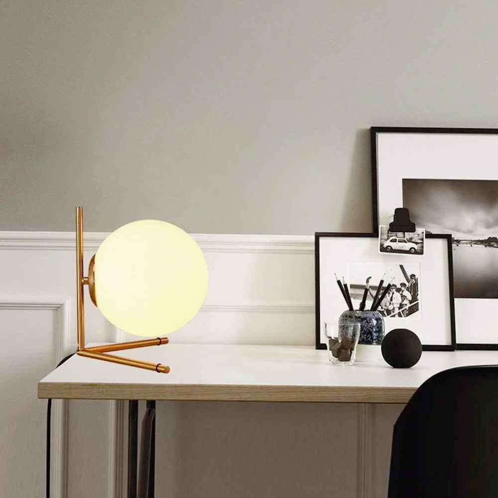 Lampada da comodino decorativa in metallo bronzo – Sfera opaca, attacco G9 - ambraled