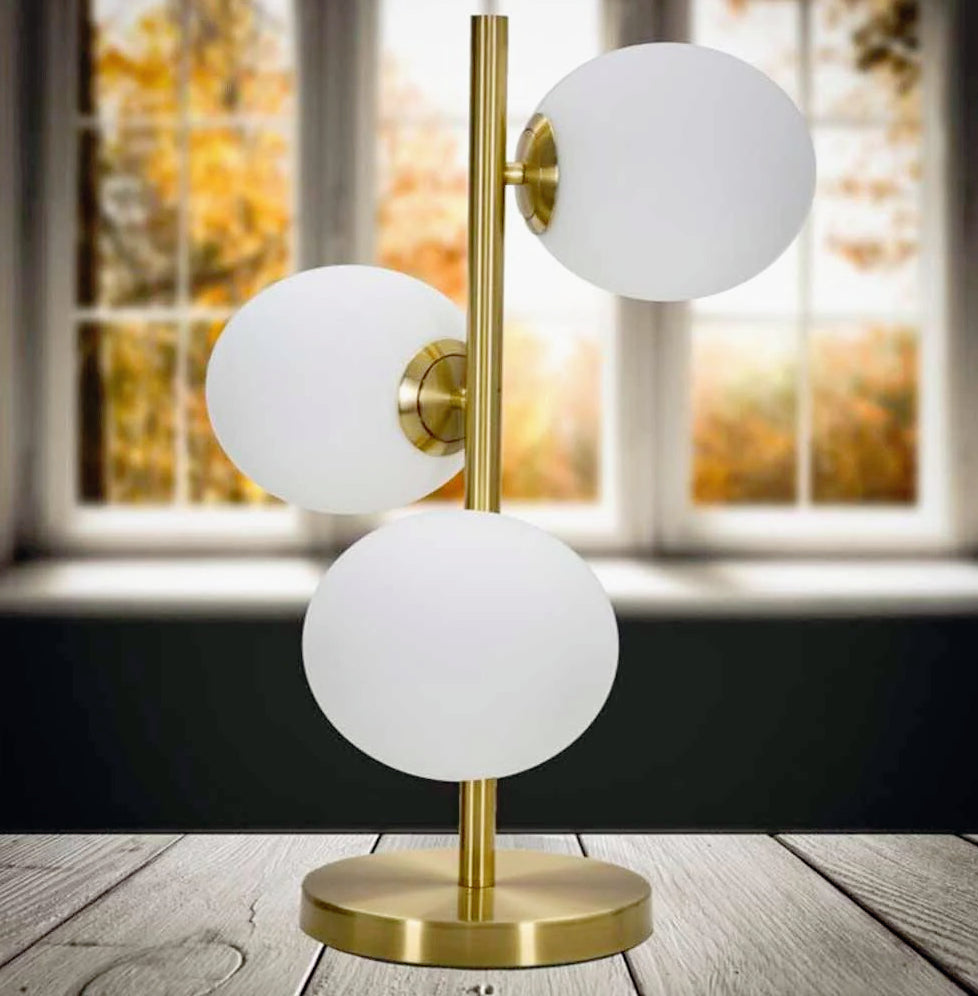 Lampada da tavolo/da terra in bronzo – 3 sfere opache G9, piantana con stelo - ambraled