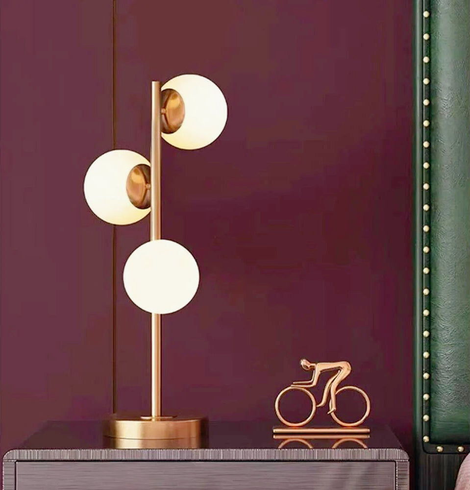 Lampada da tavolo/da terra in bronzo – 3 sfere opache G9, piantana con stelo - ambraled