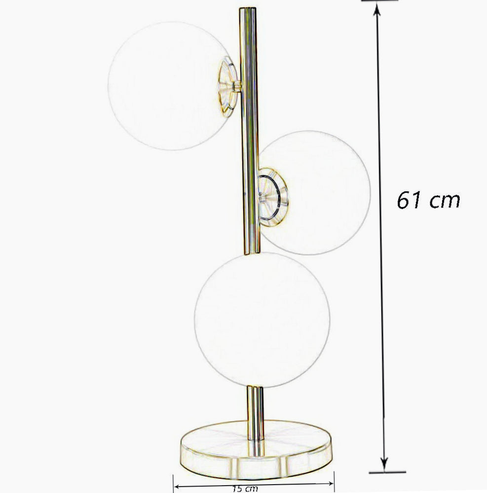 Lampada da tavolo/da terra in bronzo – 3 sfere opache G9, piantana con stelo - ambraled
