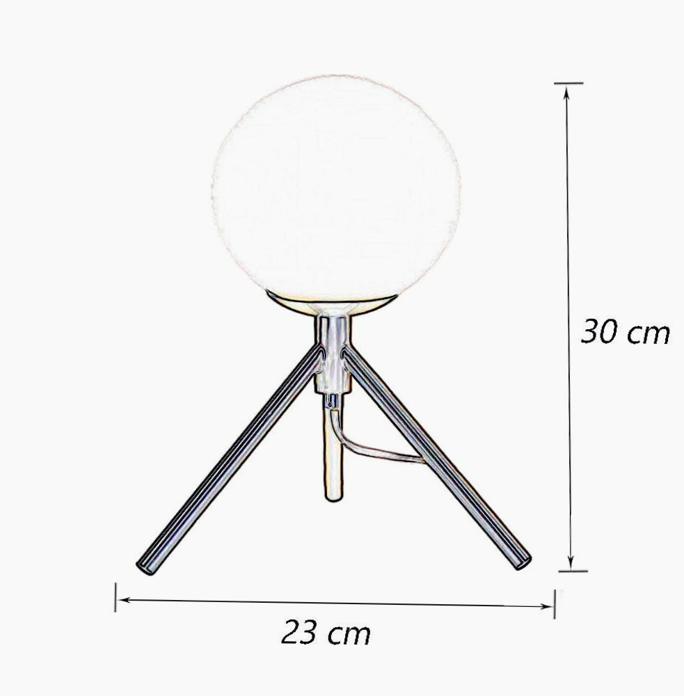 Lampada da tavolo in bronzo a treppiedi – Con sfera opaca e lampadina G9 "Lume" - ambraled