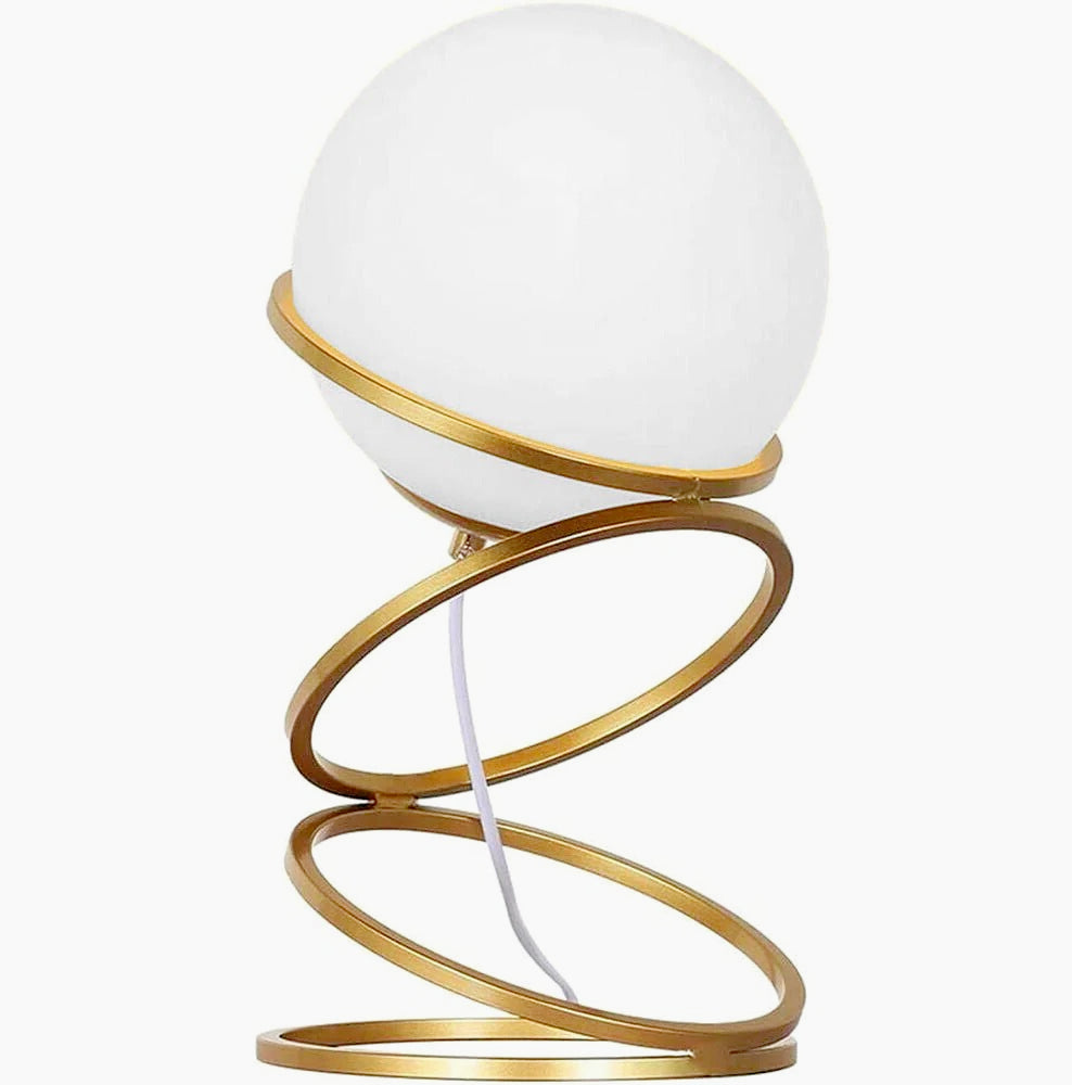 Lampada da tavolo "Lume" in metallo bronzo – Con sfera opaca e lampadina G9 - ambraled