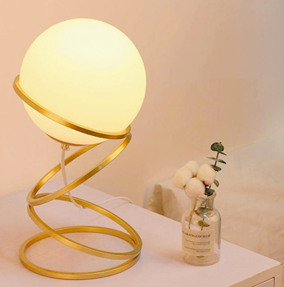 Lampada da tavolo "Lume" in metallo bronzo – Con sfera opaca e lampadina G9 - ambraled
