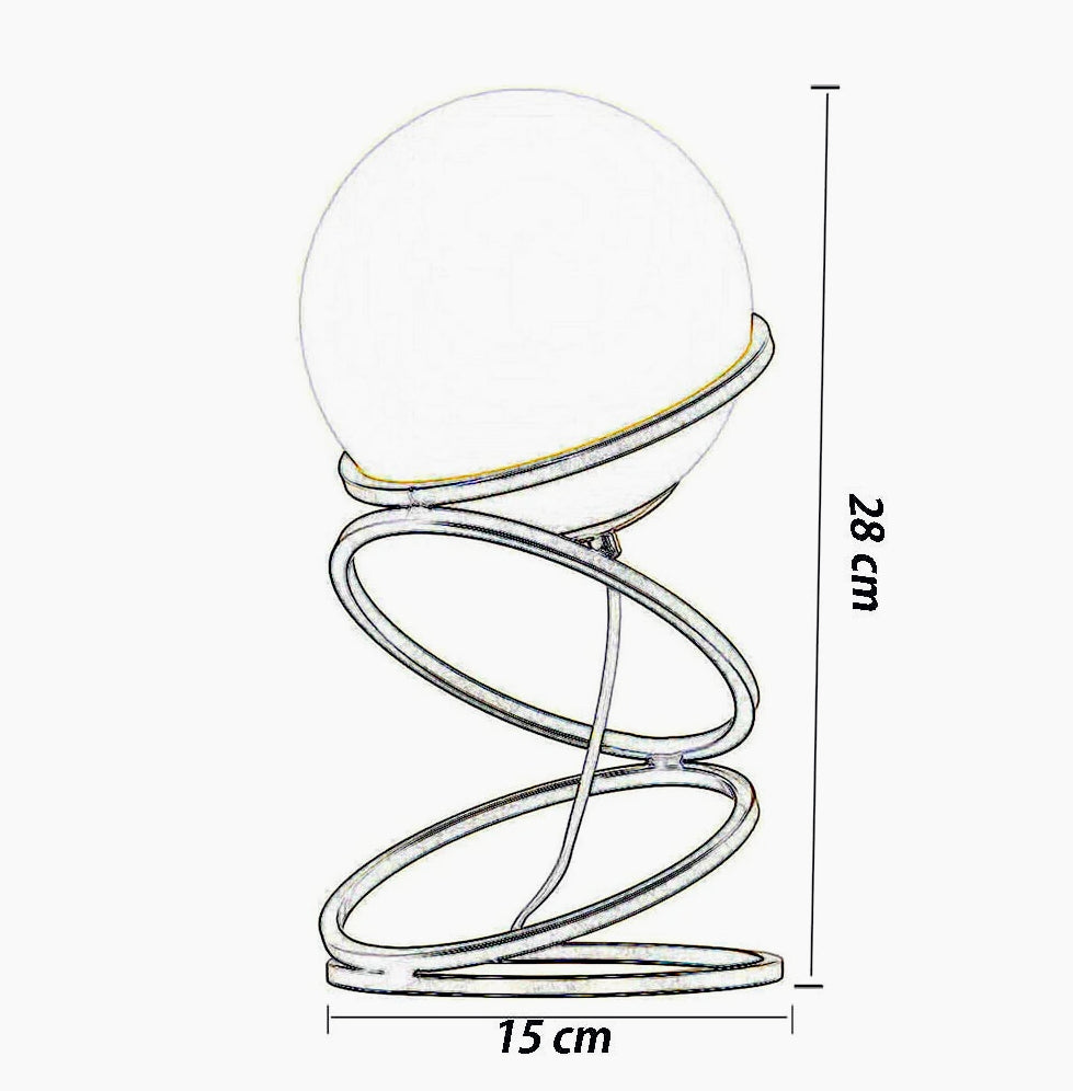 Lampada da tavolo "Lume" in metallo bronzo – Con sfera opaca e lampadina G9 - ambraled