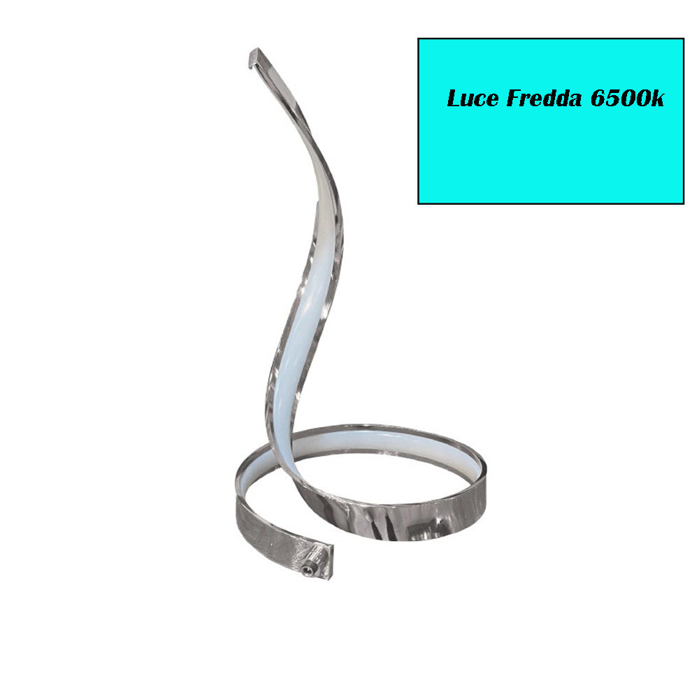 Lume da comodino LED – a spirale curva 12W argento - ambraled
