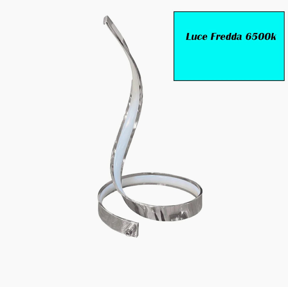 Lume da comodino LED – a spirale curva 12W argento - ambraled