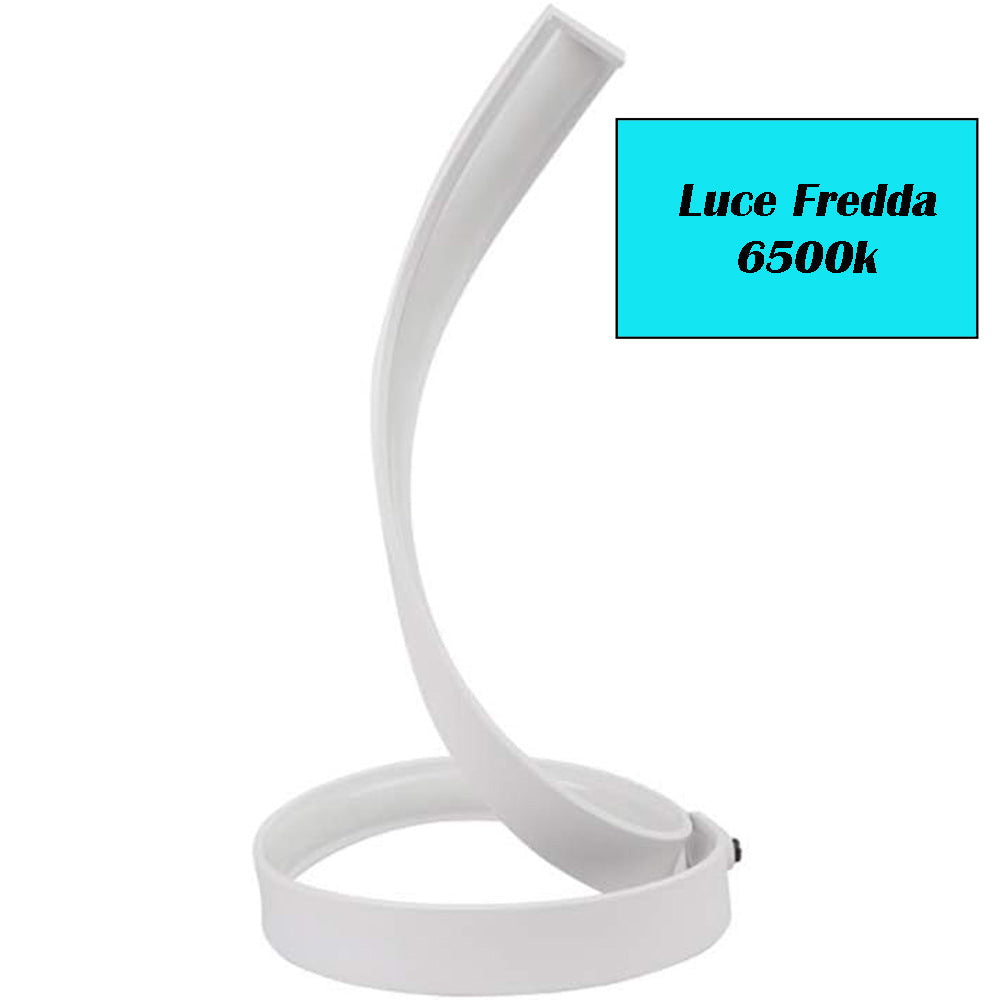 Lume da comodino LED – a spirale curva 12W bianca - ambraled