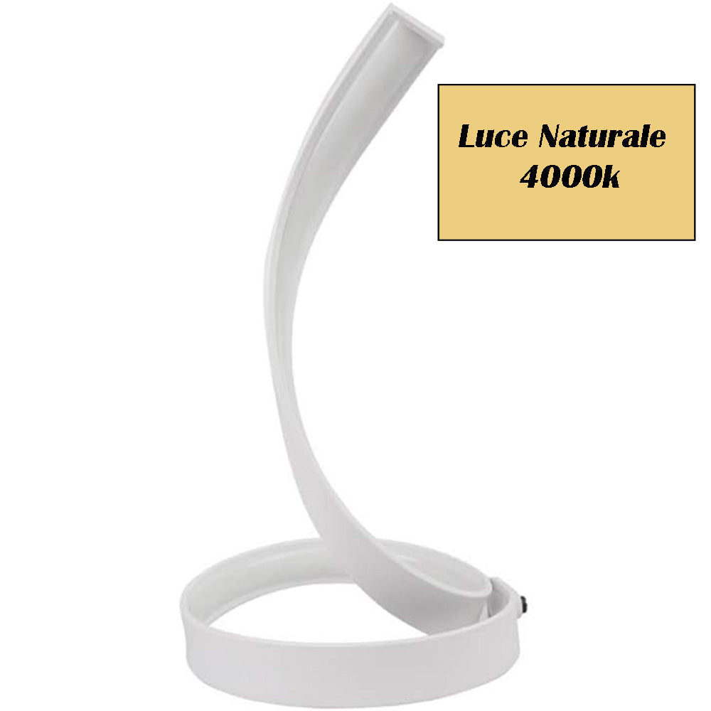 Lume da comodino LED – a spirale curva 12W bianca - ambraled