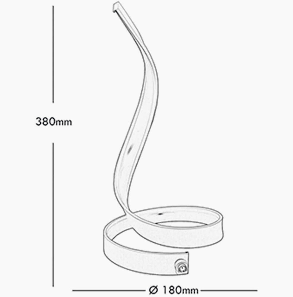 Lume da comodino LED – a spirale curva 12W bianca - ambraled