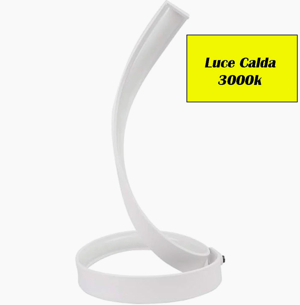 Lume da comodino LED – a spirale curva 12W bianca - ambraled