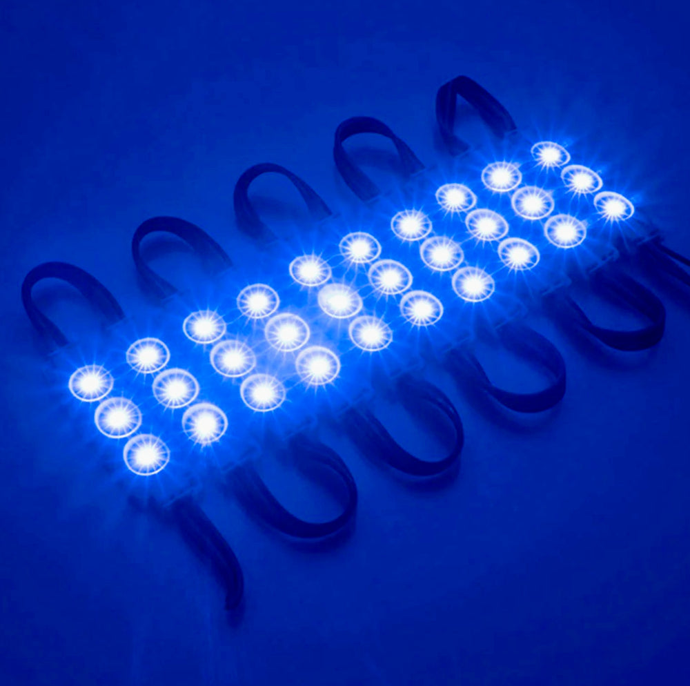 Modulo LED 12V 20 strisce 3LED 2835 – blu IP65 per insegne - ambraled