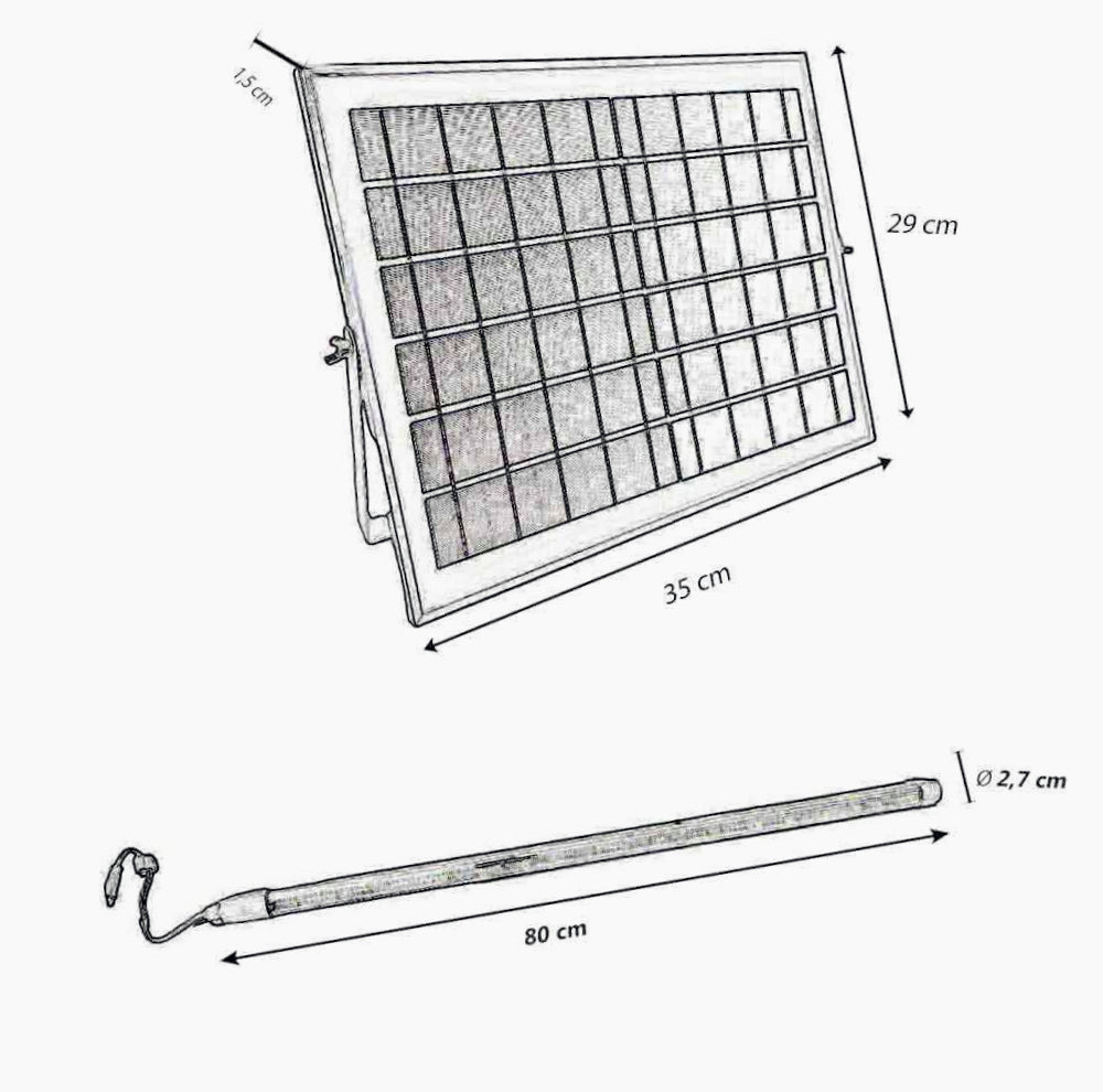 Neon LED solare 80W – tubo 80cm 6500K IP65 - ambraled