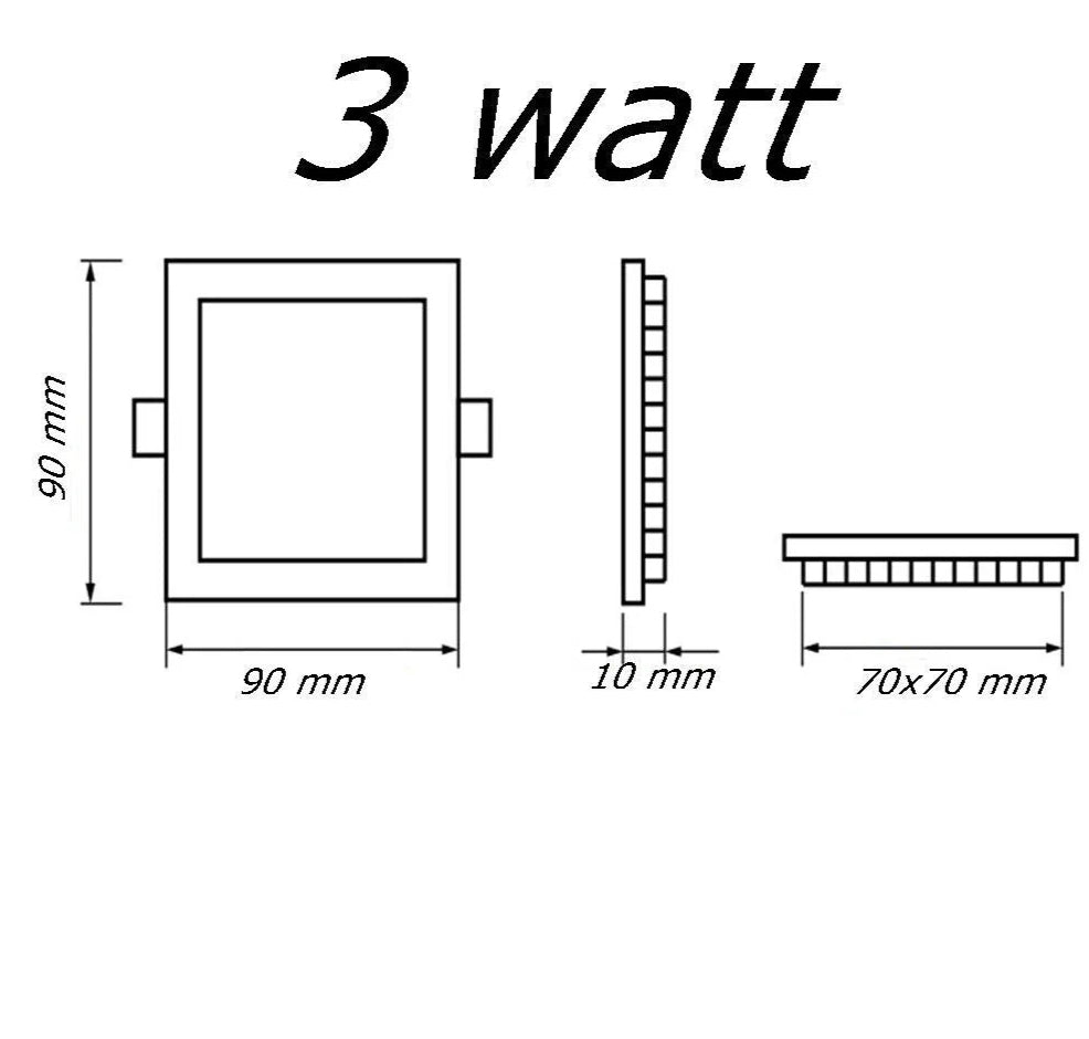 Pannello led incasso quadrato slim 3 6 12 18 24 watt tecnologia CCT - ambraled