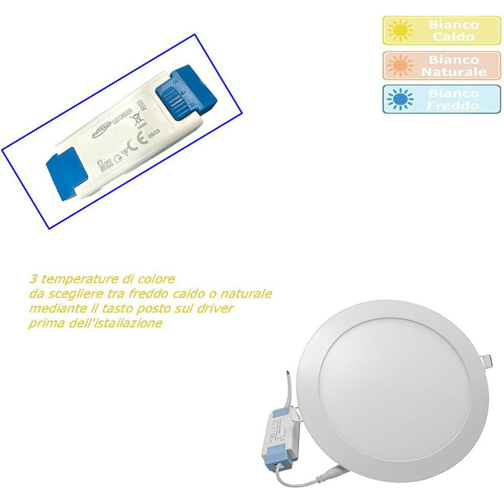 Pannello LED rotondo slim – 3/6/12/18/20/24W CCT - ambraled