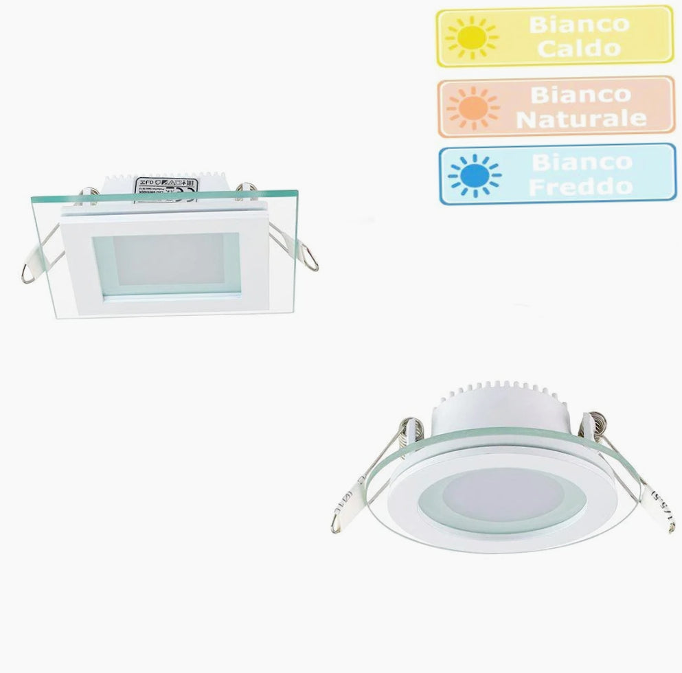 Pannello LED slim 12W – incasso vetro CCT tecnologia - ambraled