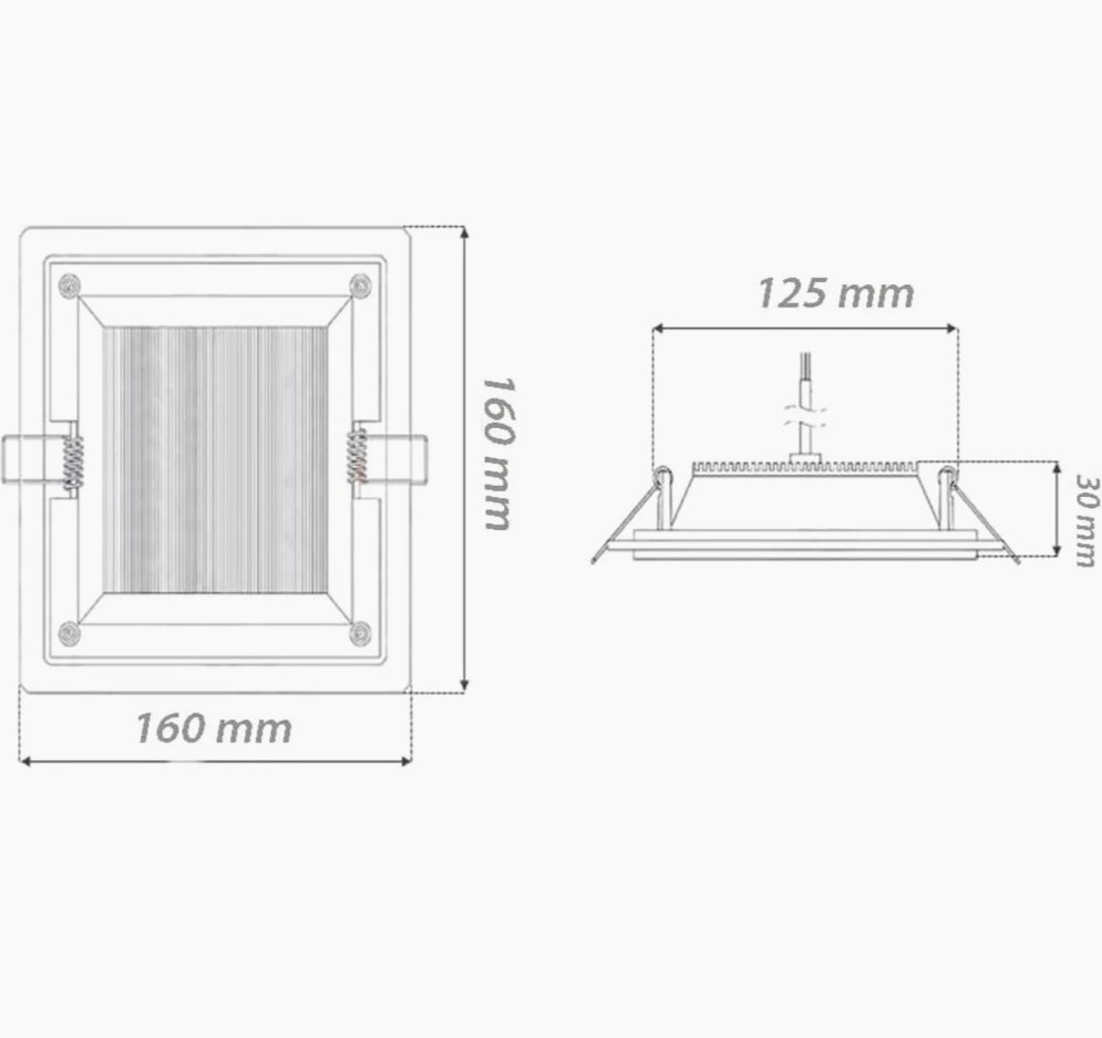 Pannello LED slim 12W – incasso vetro CCT tecnologia - ambraled