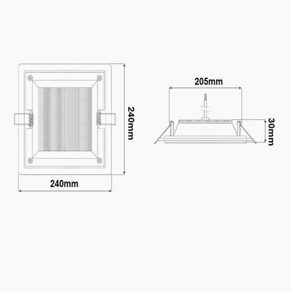 Pannello LED slim 24W – incasso vetro CCT tecnologia - ambraled