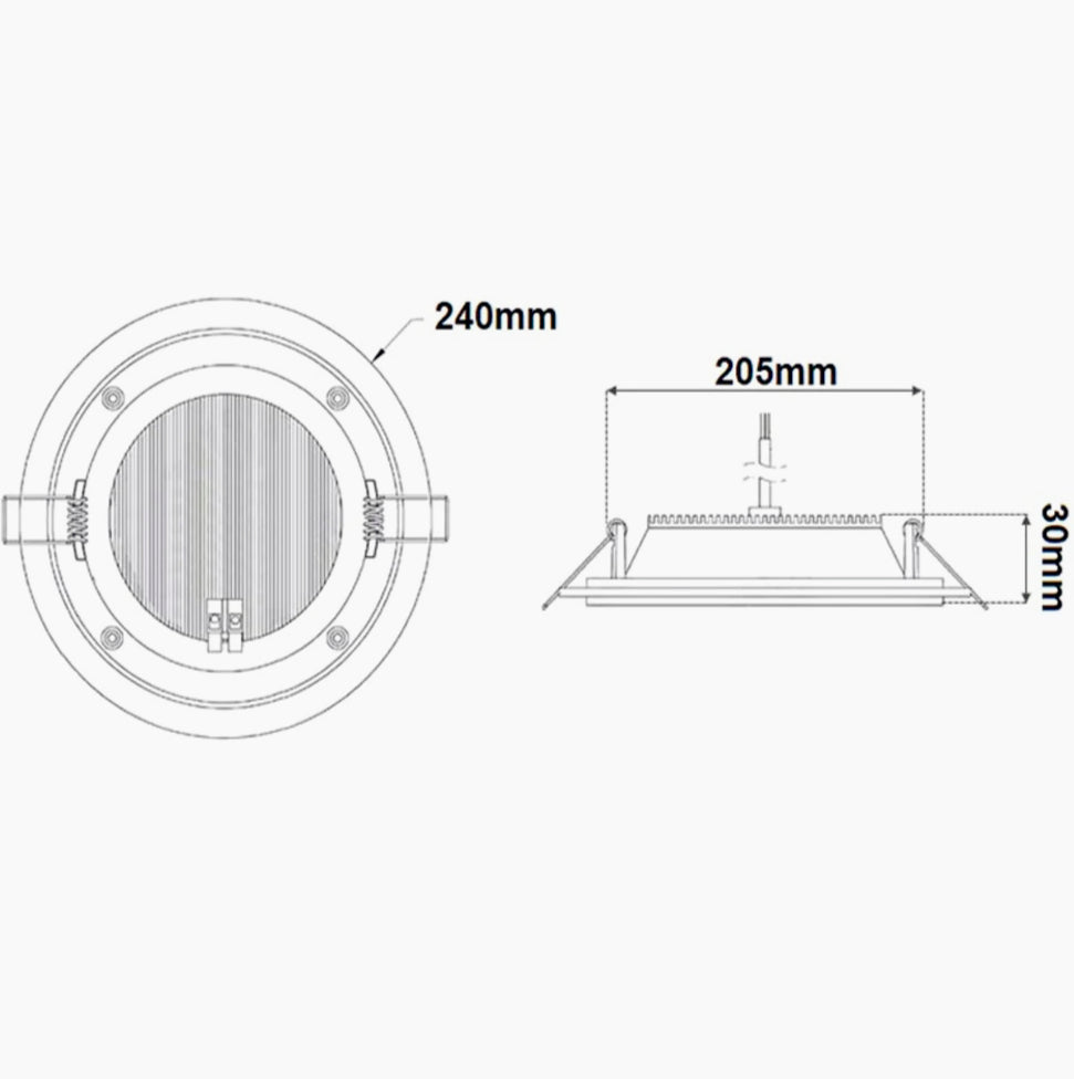 Pannello LED slim 24W – incasso vetro CCT tecnologia - ambraled