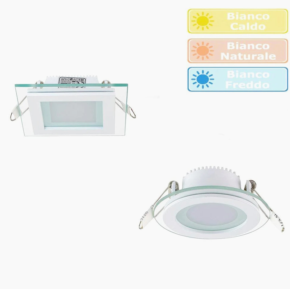 Pannello LED slim 6W – incasso vetro CCT tecnologia - ambraled