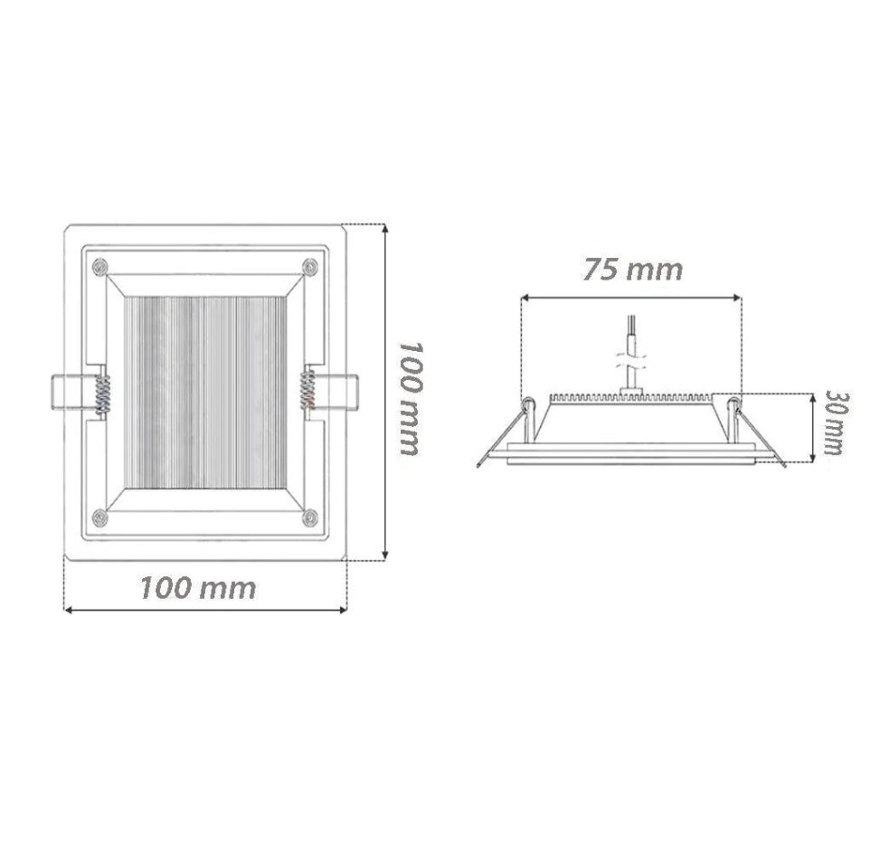 Pannello LED slim 6W – incasso vetro CCT tecnologia - ambraled