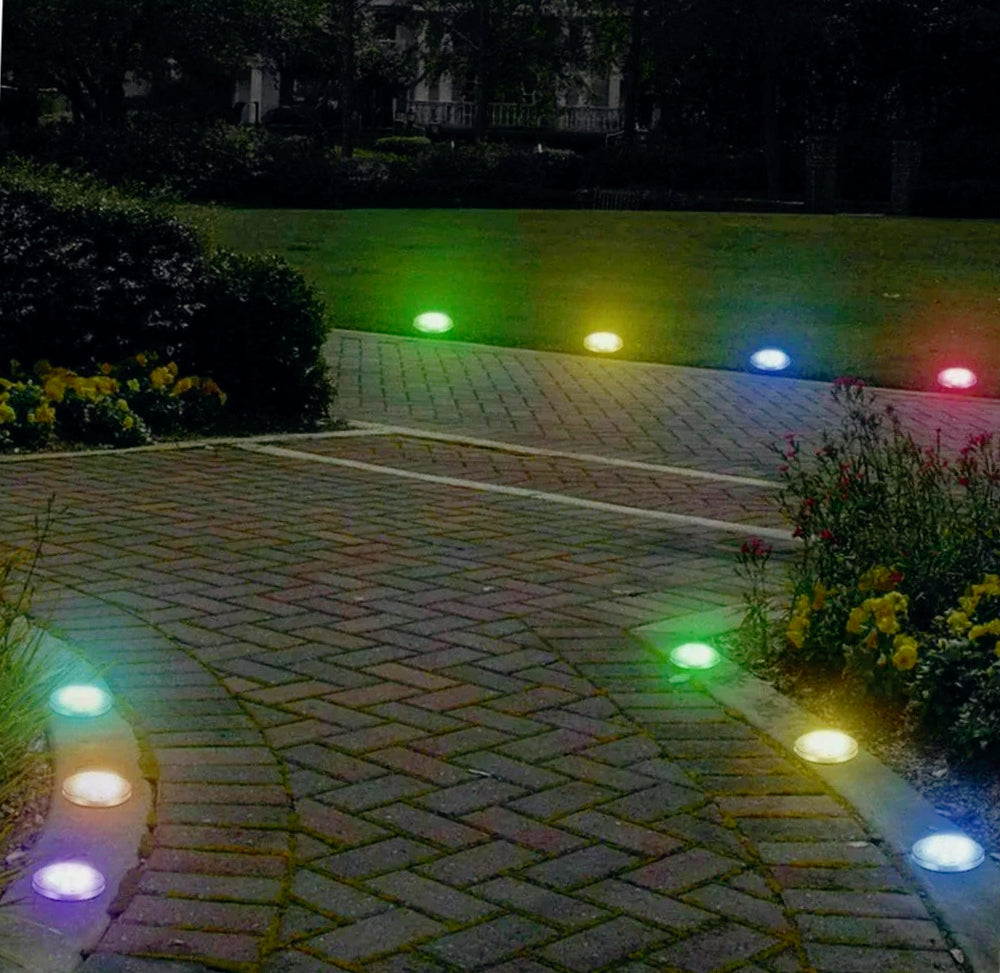 Kit 4 faretti solari 8LED RGB+WW – 1,5W con picchetto decorativo - ambraled