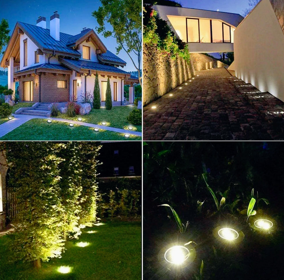 Kit 4 faretti solari 8LED RGB+WW – 1,5W con picchetto decorativo - ambraled